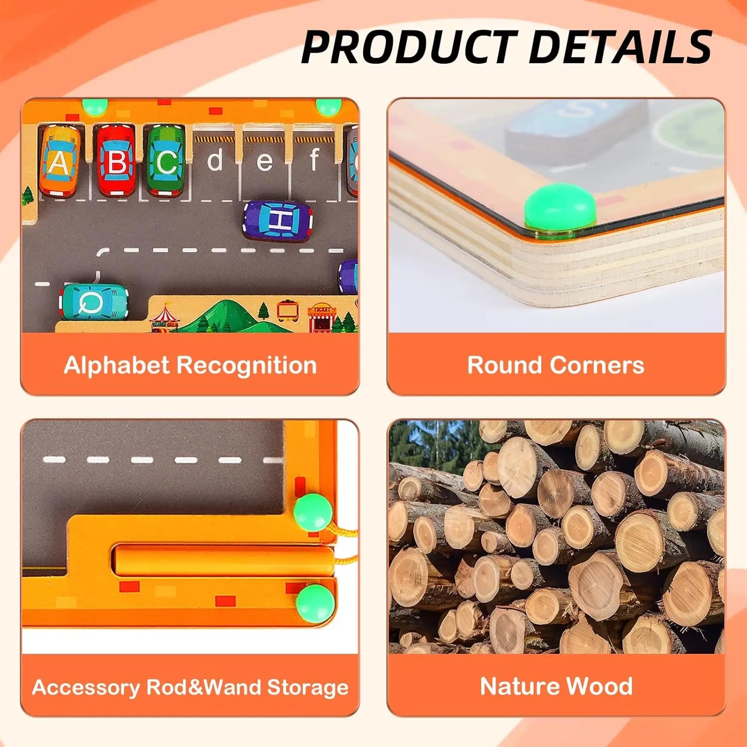 Montessori Magnetic Alphabet Maze Letter Puzzle Gifts for Kids Parking Lot Puzzles for Children Preschool Girls Boys Kids