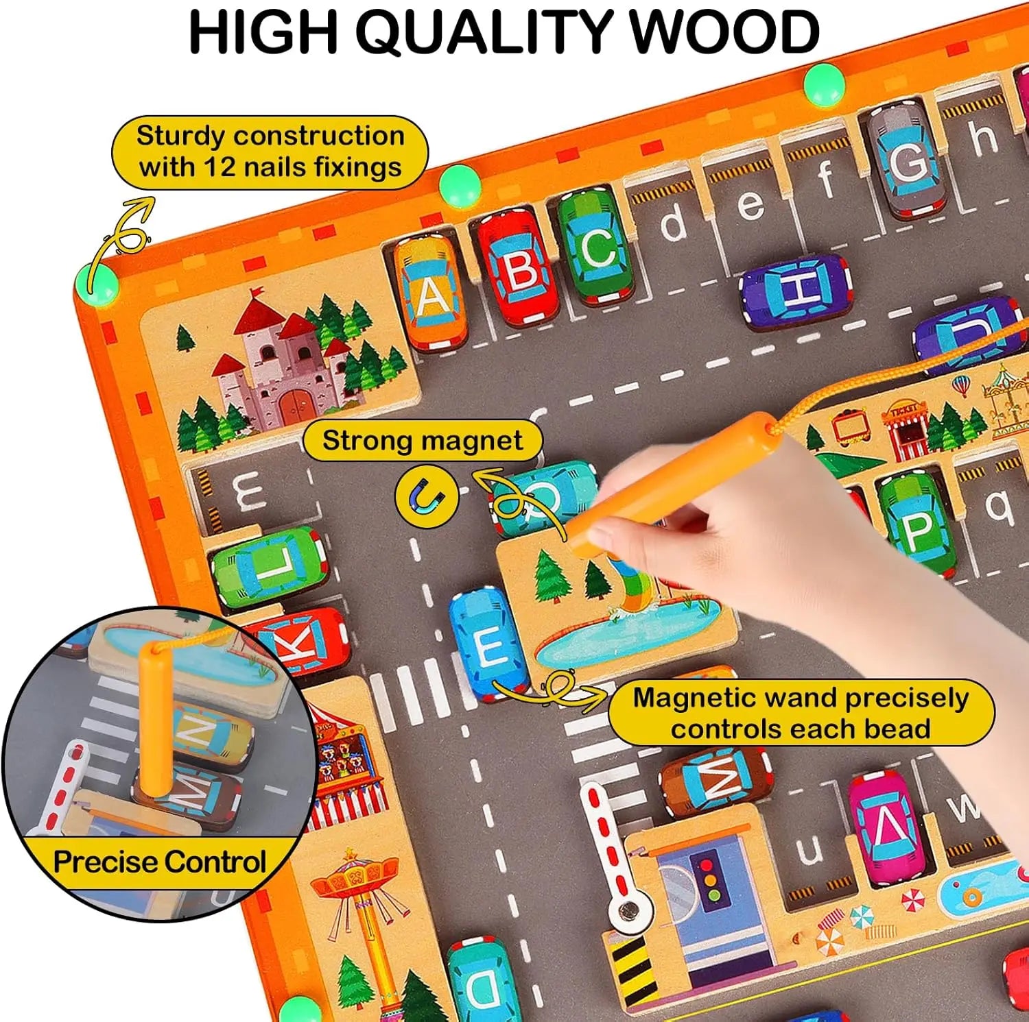 Montessori Magnetic Alphabet Maze Letter Puzzle Gifts for Kids Parking Lot Puzzles for Children Preschool Girls Boys Kids