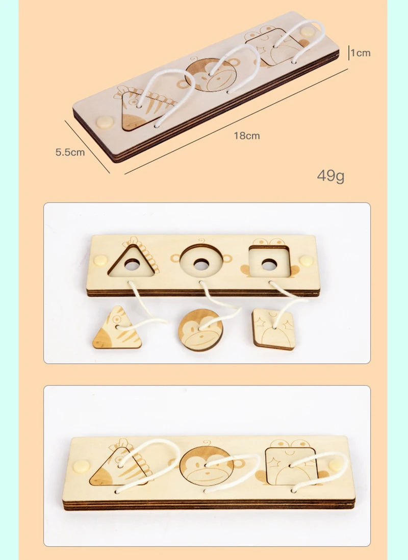 Busy Board Clothes Animal DIY Wooden Accessories Early Learning Toys Busy Board Matching Board Handmade Puzzle Educational Toys