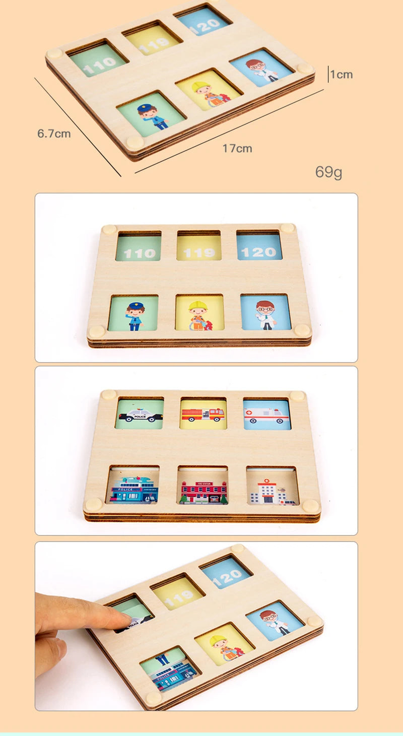 Busy Board Clothes Animal DIY Wooden Accessories Early Learning Toys Busy Board Matching Board Handmade Puzzle Educational Toys