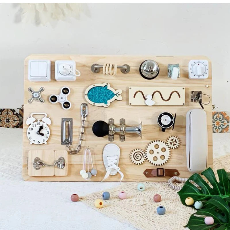 Busy Board Clothes Animal DIY Wooden Accessories Early Learning Toys Busy Board Matching Board Handmade Puzzle Educational Toys