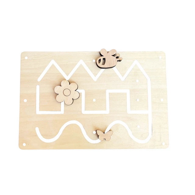Baby DIY Wooden Montessori Busy Board Parts Busy Board Accessories Slide Alarm Clock Educational Toy Gear for Children Gifts