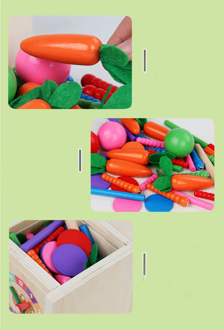 6-in-1 Montessori Wooden Toy Play Set - Object Permanence Box, Coin Box, Shape Sorter & Ball Drop