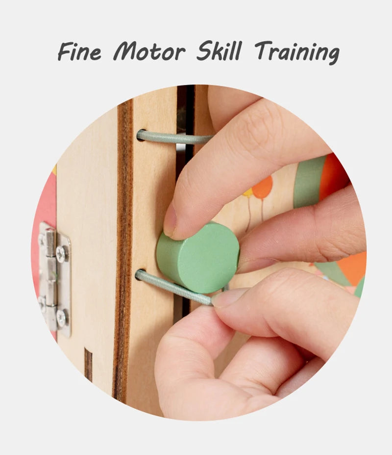 Kids Wooden Montessori House Educational Toy Busy Board Activity Object Permanence Box Fine Motor Skill Sensory Toys for Toddler