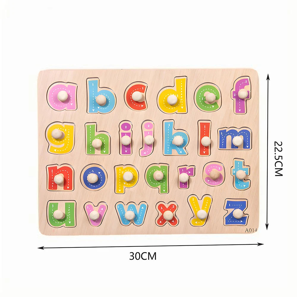 Children Wooden Puzzle Montessori Toys For Baby 1 to 2 3 Years Old Kids Hand Grab Board Educational Learning Matching Games