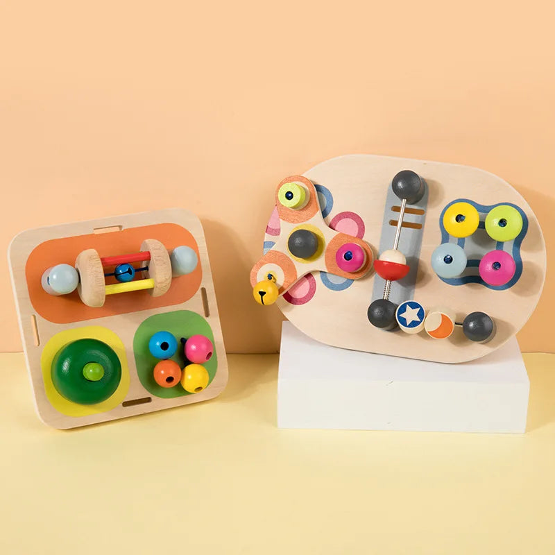 Montessori Busy Board Accessories Wooden Toy Combination Matching Doorbell Gear Graphics Educational Toy Education Trainig Toy