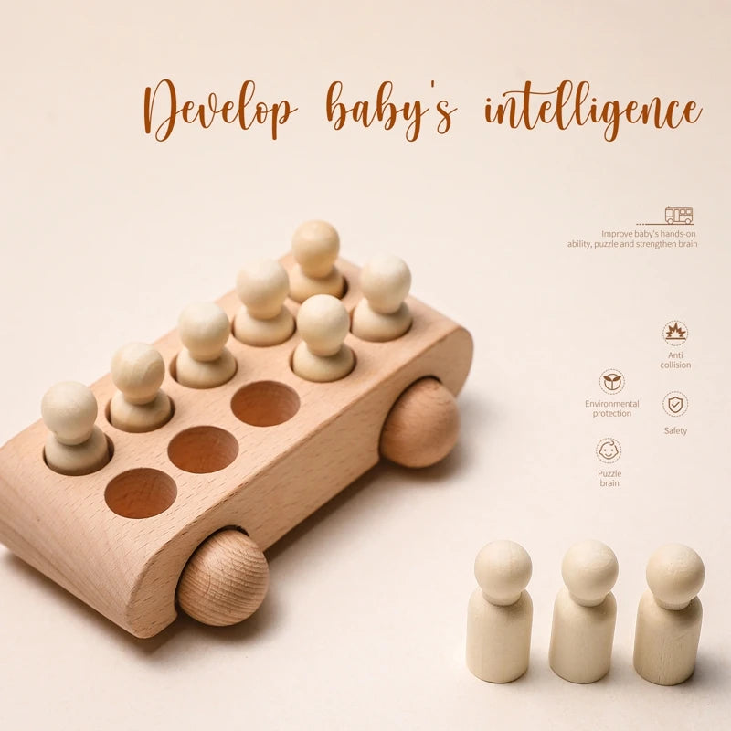 Wooden Train Birthday Toy Montessori Toys Baby Educational Toys Wooden Trolley Baby Learning Toys Number Of Wood Baby's Toys
