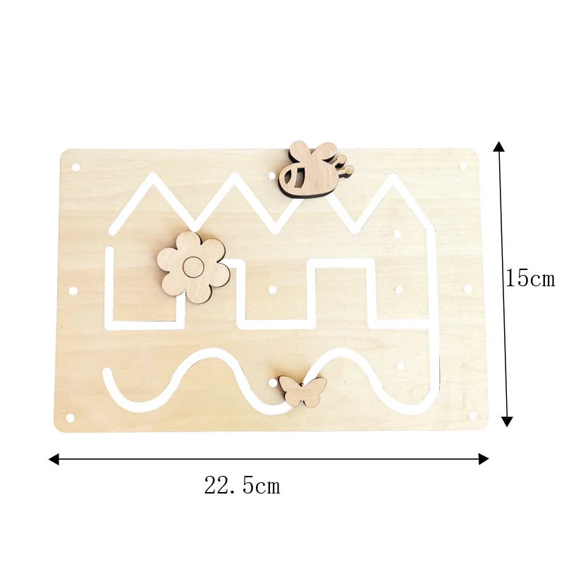 Baby DIY Wooden Montessori Busy Board Parts Busy Board Accessories Slide Alarm Clock Educational Toy Gear for Children Gifts
