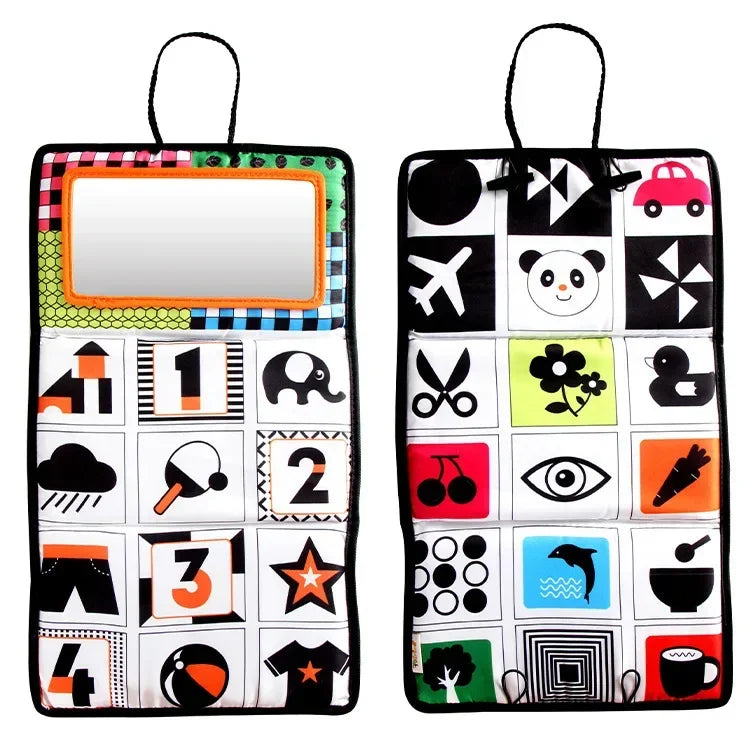 Black and White Newborn Mirror Toys Baby Tummy Time for Babies Montessori Development Crawl High Contrast Activity Sensory Toy