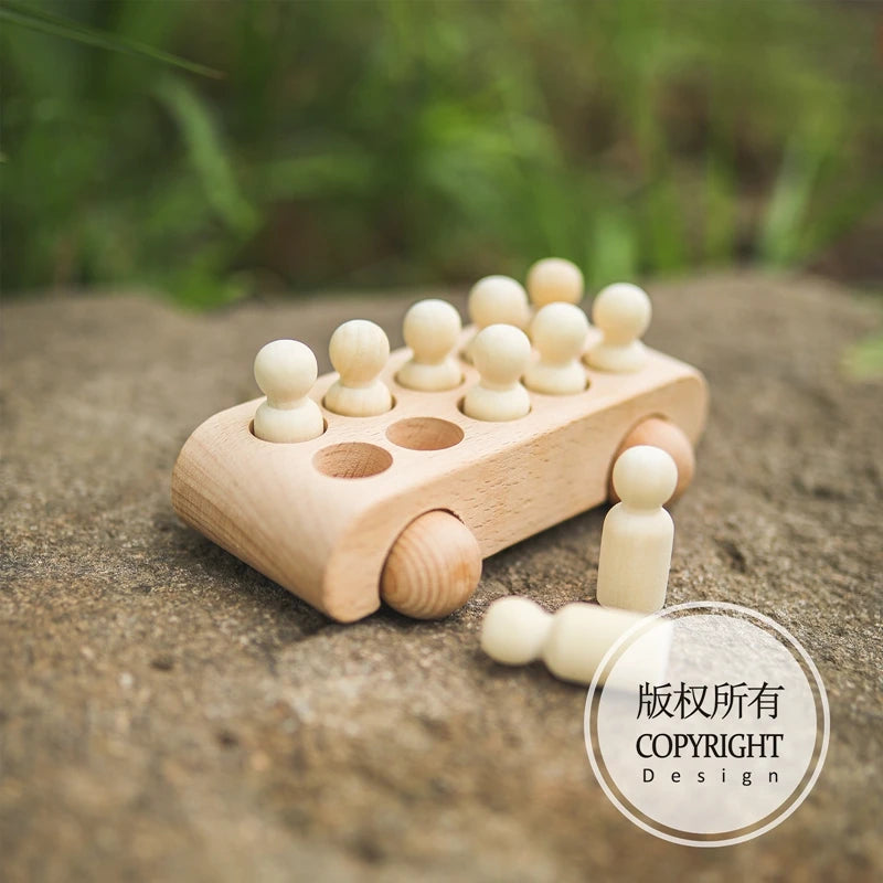 Wooden Train Birthday Toy Montessori Toys Baby Educational Toys Wooden Trolley Baby Learning Toys Number Of Wood Baby's Toys