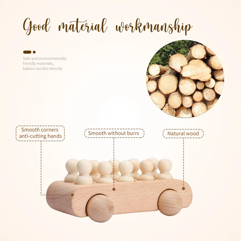 Wooden Train Birthday Toy Montessori Toys Baby Educational Toys Wooden Trolley Baby Learning Toys Number Of Wood Baby's Toys