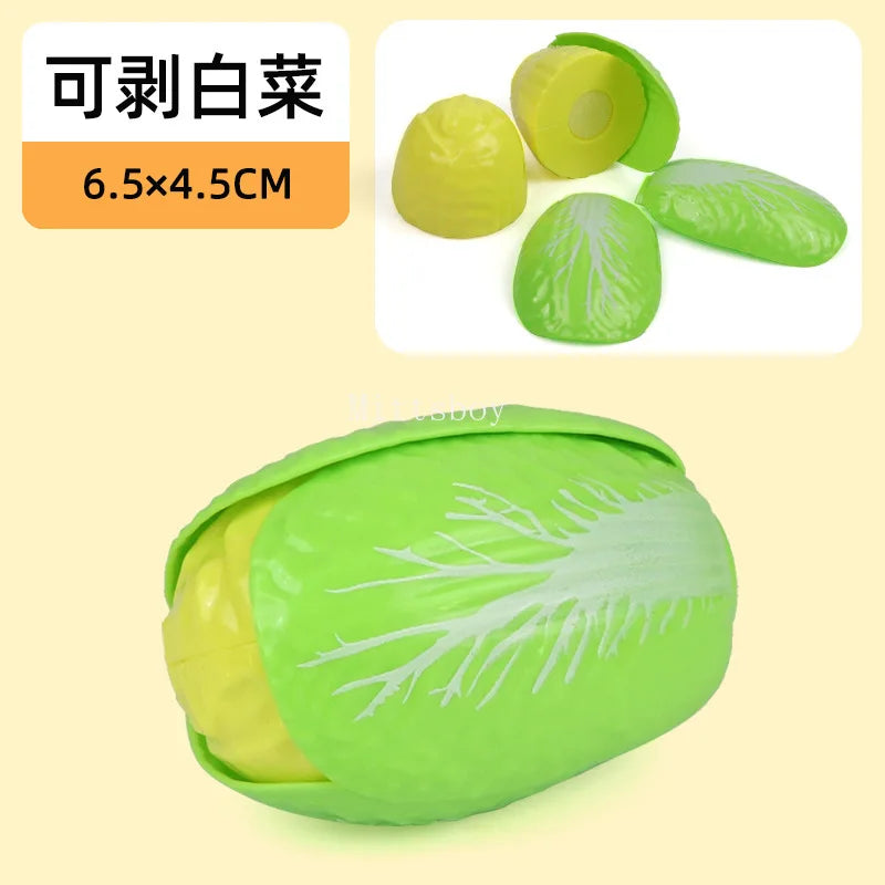 New 1Pcs Paste Chechele Montessori Simulation Toy Play House Vegetable Biscuit Bread Baking Toys Decompress Educational Toy Gift
