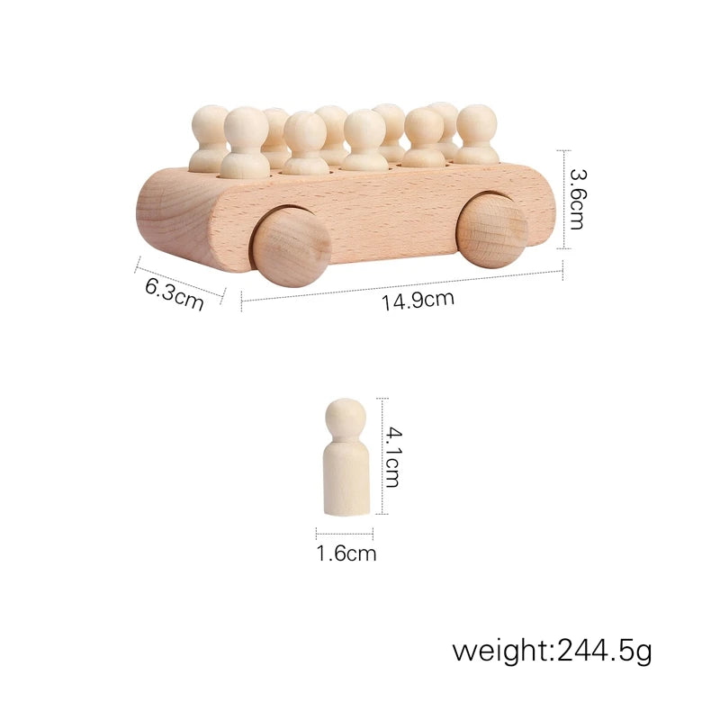 Wooden Train Birthday Toy Montessori Toys Baby Educational Toys Wooden Trolley Baby Learning Toys Number Of Wood Baby's Toys