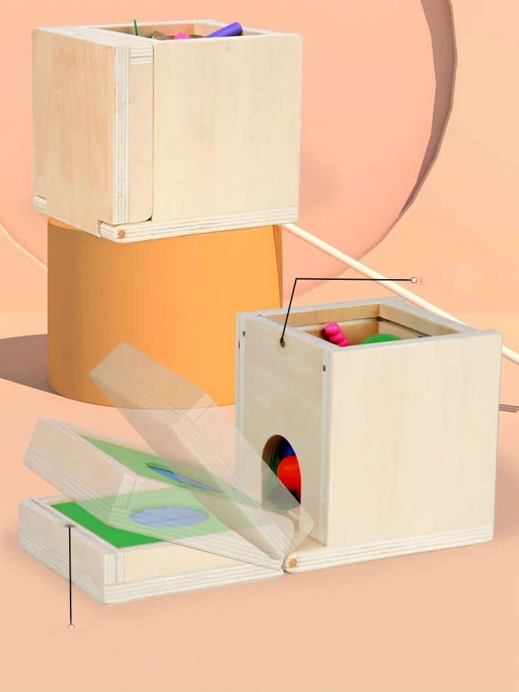 6-in-1 Montessori Wooden Toy Play Set - Object Permanence Box, Coin Box, Shape Sorter & Ball Drop