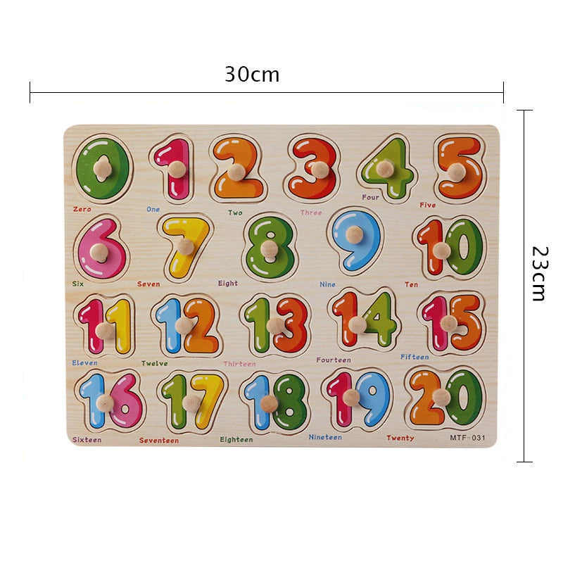 Children Wooden Puzzle Montessori Toys For Baby 1 to 2 3 Years Old Kids Hand Grab Board Educational Learning Matching Games