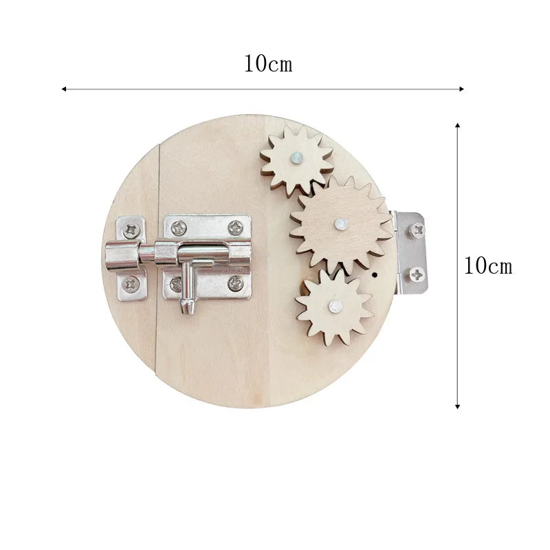 Montessori Busy Board Accessories Wooden Toy Combination Matching Doorbell Gear Graphics Educational Toy Education Trainig Toy