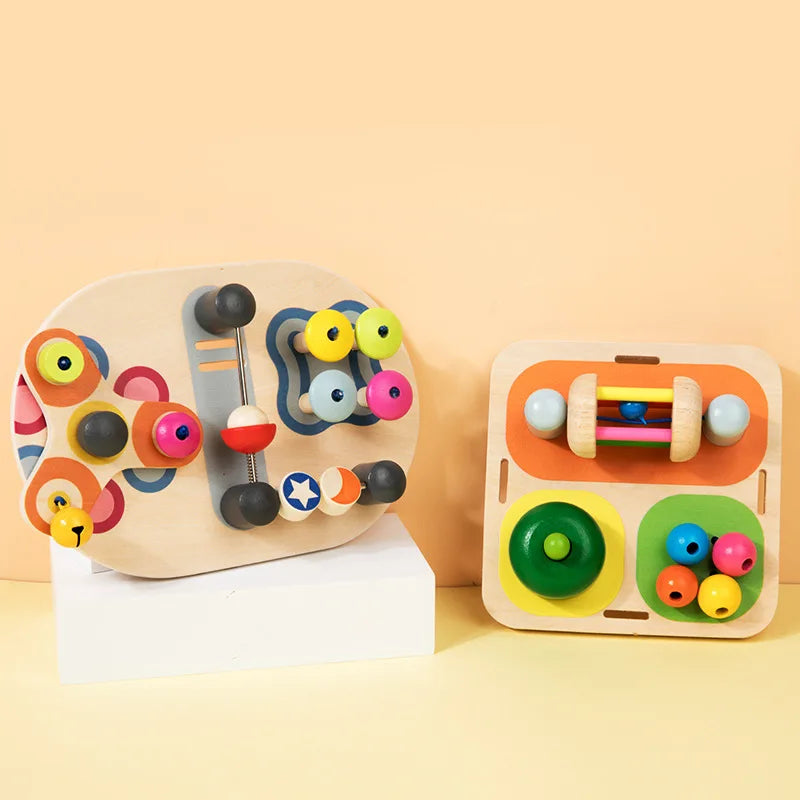 Montessori Busy Board Accessories Wooden Toy Combination Matching Doorbell Gear Graphics Educational Toy Education Trainig Toy