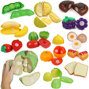 New 1Pcs Paste Chechele Montessori Simulation Toy Play House Vegetable Biscuit Bread Baking Toys Decompress Educational Toy Gift