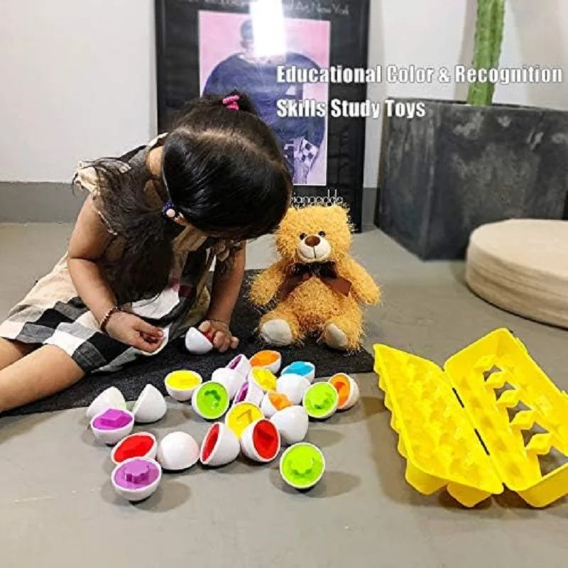 Matching Eggs Toys for Kids 1 2 3Toddlers Montessori Toys Easter Eggs Baby Shape Sorter Games Children Educational Learning Toys