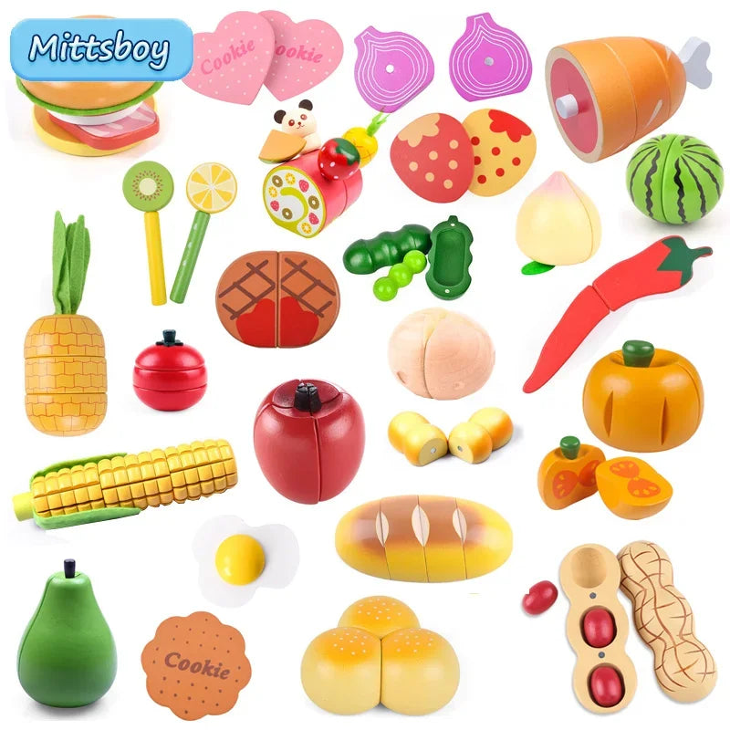 New 1Pcs Paste Chechele Montessori Simulation Toy Play House Vegetable Biscuit Bread Baking Toys Decompress Educational Toy Gift