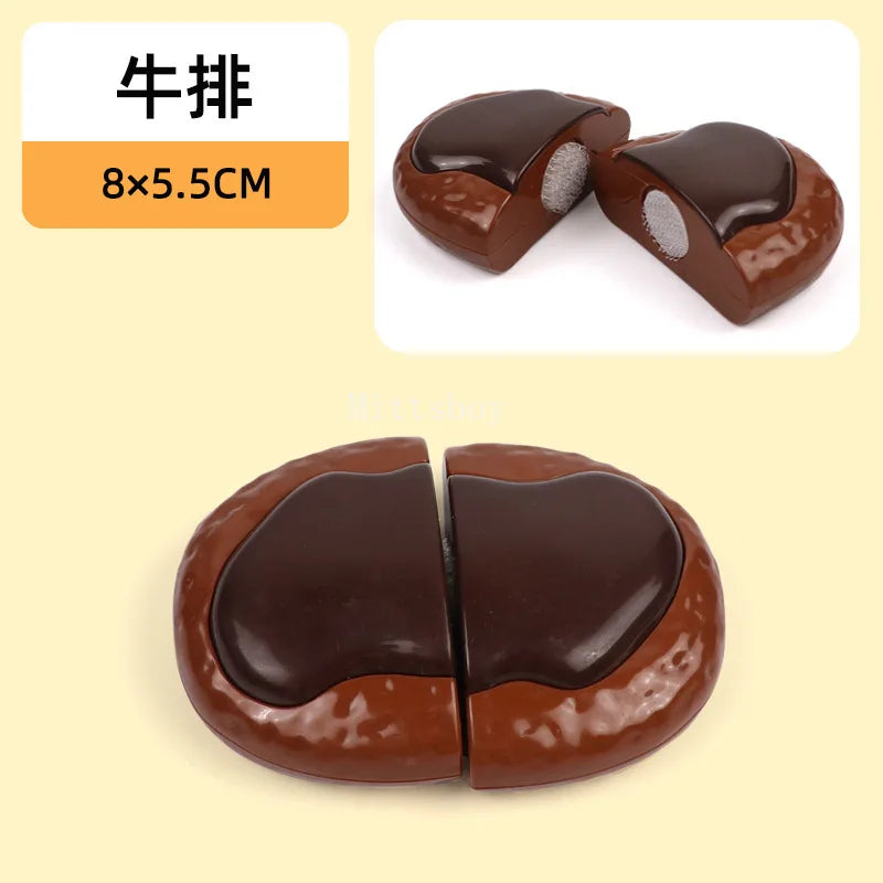 New 1Pcs Paste Chechele Montessori Simulation Toy Play House Vegetable Biscuit Bread Baking Toys Decompress Educational Toy Gift