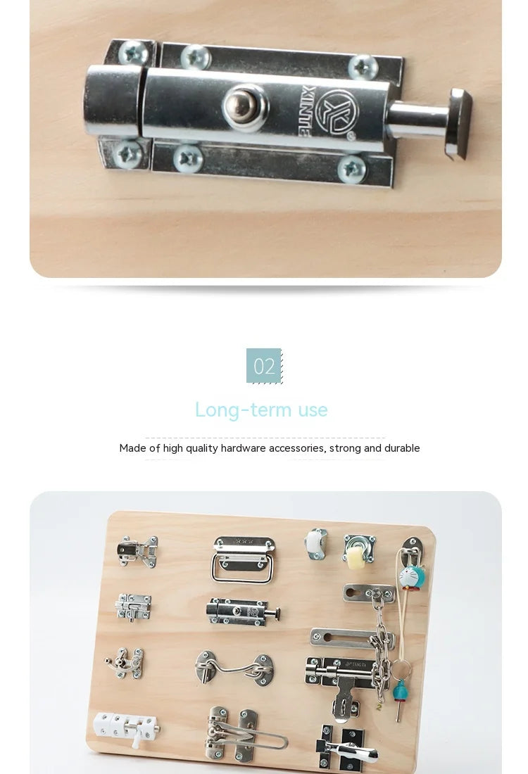 Busy Board DIY Accessories Unlock Door Latch Toy Parent-Child Handmade Interactive Montessori Education Baby Sensory Training