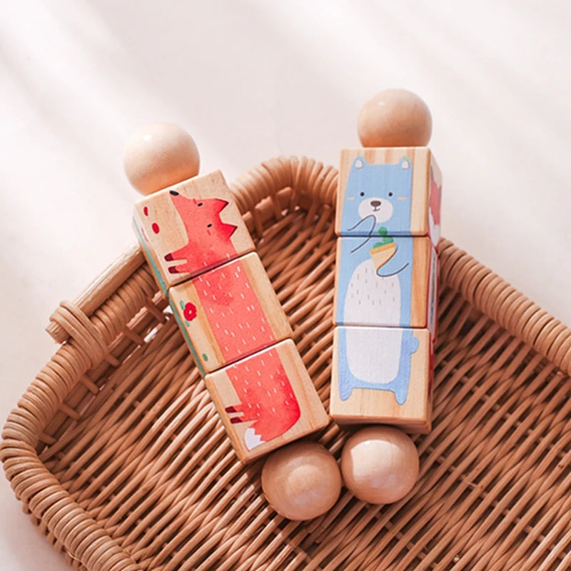 Baby Wooden Rotating Jigsaw Puzzle Hand bell Toy Baby Mobile Musical Rattle Toy Montessori Puzzle Game For Babies Newbaby Gift
