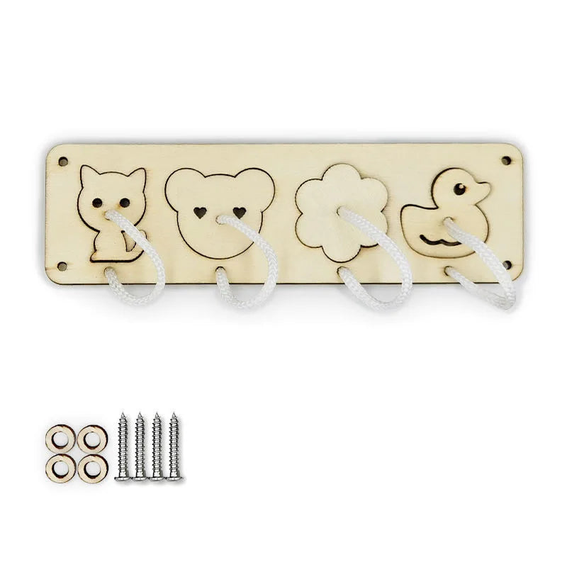 DIY Montessori Busy Board Wooden Toy Accessory animal Hourglas Alarm Clock Mirror Educational Unlock Sensory Toy Educational Toy