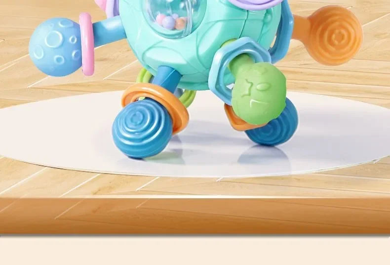 Baby Toys 0 12 Months Rotating Rattle Ball Grasping Activity Baby Development Toy Silicone Rattles Baby Sensory Toys for Babies