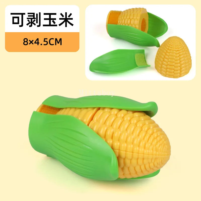 New 1Pcs Paste Chechele Montessori Simulation Toy Play House Vegetable Biscuit Bread Baking Toys Decompress Educational Toy Gift