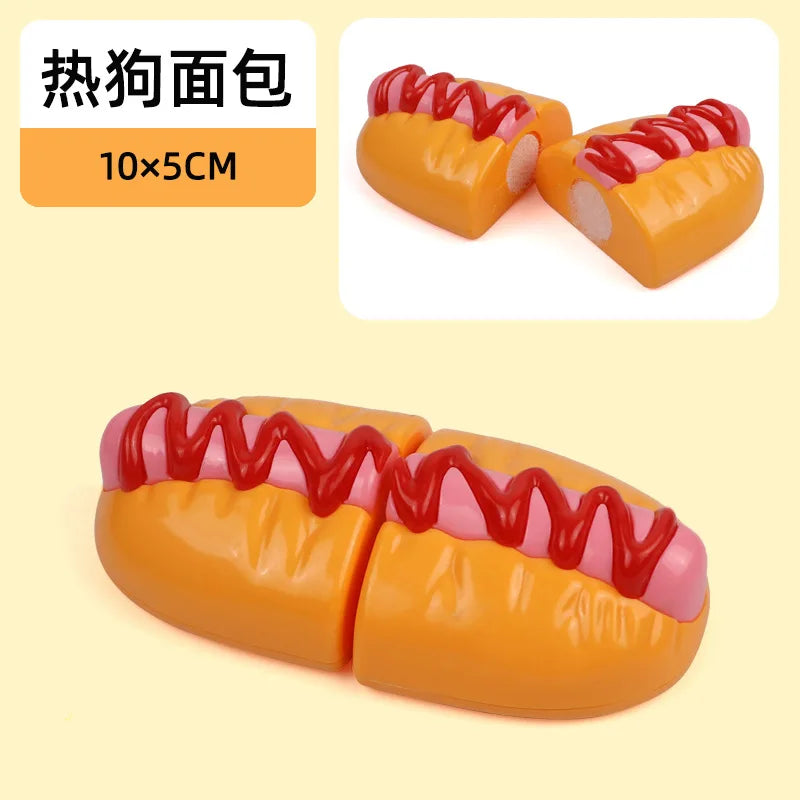 New 1Pcs Paste Chechele Montessori Simulation Toy Play House Vegetable Biscuit Bread Baking Toys Decompress Educational Toy Gift