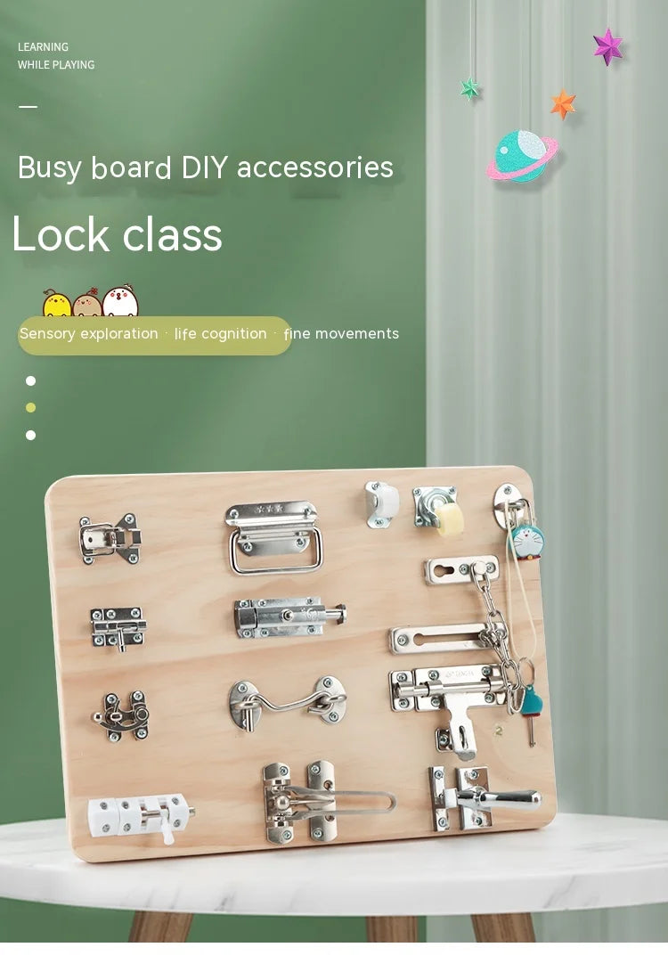 Busy Board DIY Accessories Unlock Door Latch Toy Parent-Child Handmade Interactive Montessori Education Baby Sensory Training
