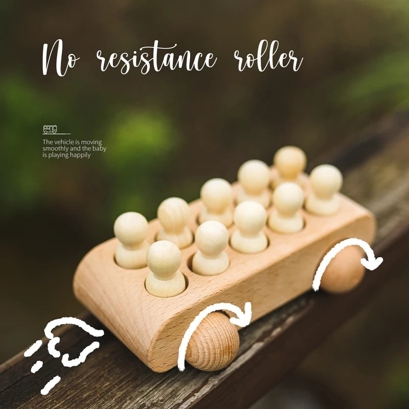 Wooden Train Birthday Toy Montessori Toys Baby Educational Toys Wooden Trolley Baby Learning Toys Number Of Wood Baby's Toys