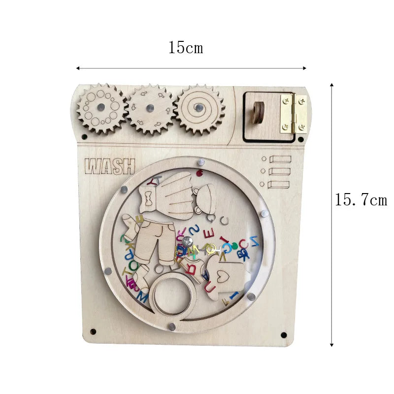 Busy Board DIY Montessori Toys Lock Mobile Children Wood Chips Skill Training Parent-Child Game Puzzle Intelligence Development