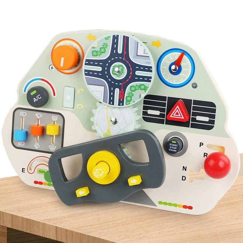 Montessori Busy Board Accessories Wooden Toy Combination Matching Doorbell Gear Graphics Educational Toy Education Trainig Toy