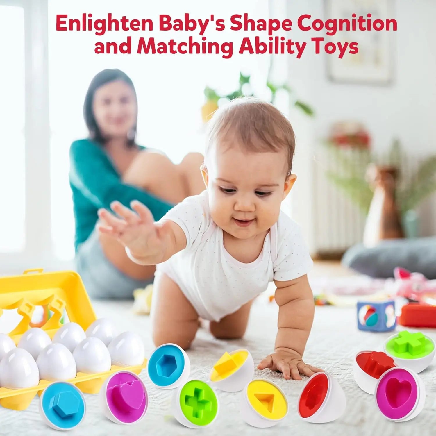 Matching Eggs Toys for Kids 1 2 3Toddlers Montessori Toys Easter Eggs Baby Shape Sorter Games Children Educational Learning Toys