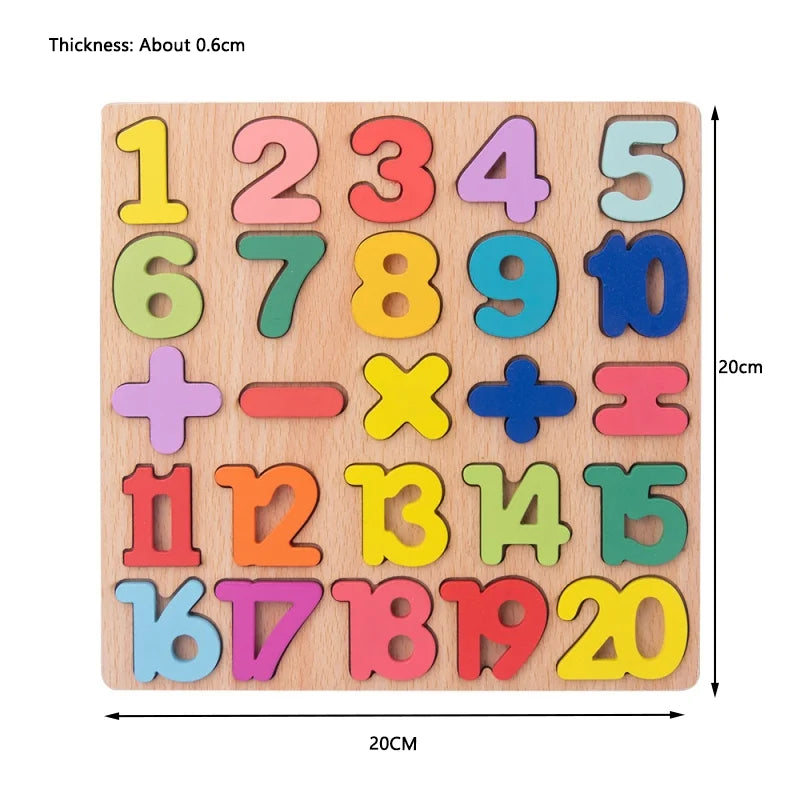 Children Wooden Puzzle Montessori Toys For Baby 1 to 2 3 Years Old Kids Hand Grab Board Educational Learning Matching Games
