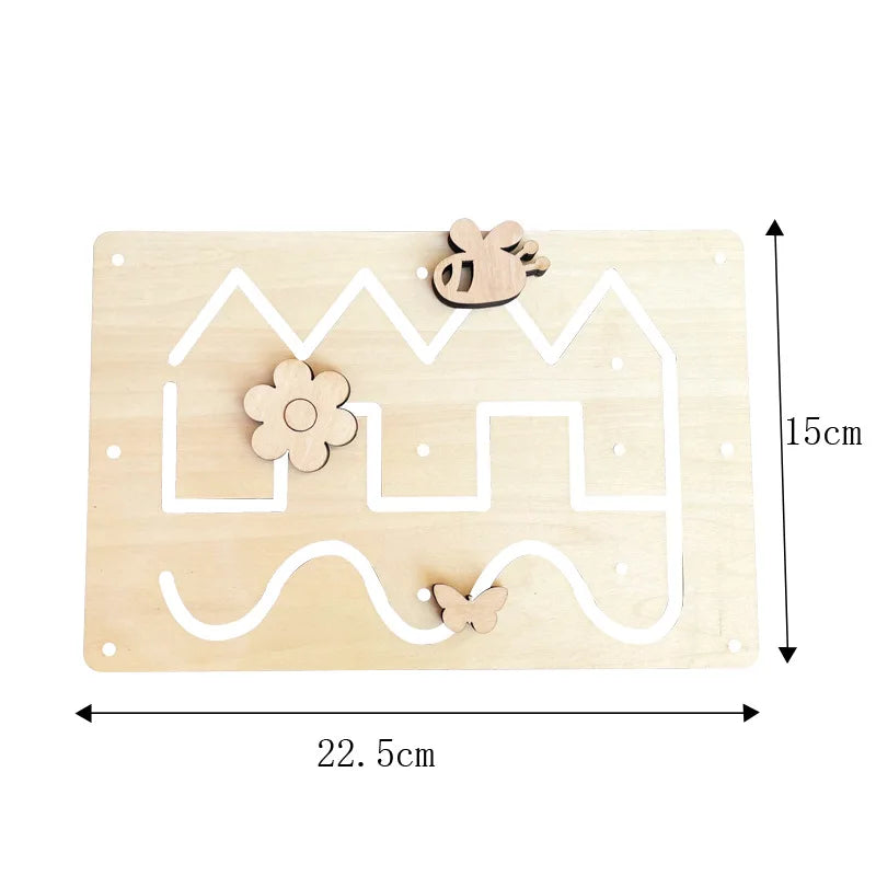 Montessori Busy Board Accessories Wooden Toy Combination Matching Doorbell Gear Graphics Educational Toy Education Trainig Toy