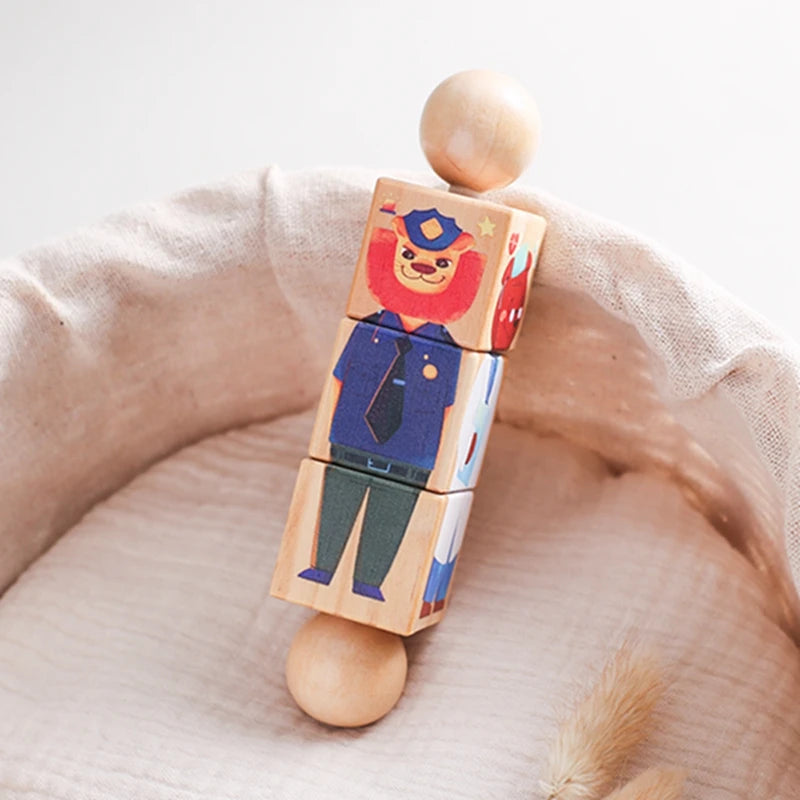 Baby Wooden Rotating Jigsaw Puzzle Hand bell Toy Baby Mobile Musical Rattle Toy Montessori Puzzle Game For Babies Newbaby Gift