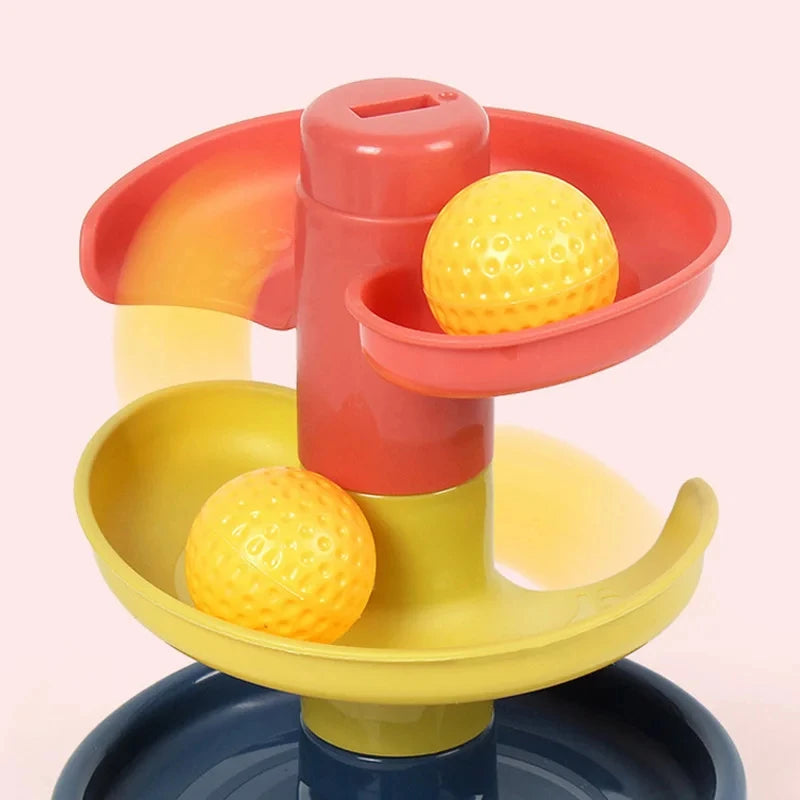 Montessori Rotating Rainbow Tower Baby stacking Puzzle Toys Children Develop Motor Skills Game Spinning Stacking Toys Kids Gift