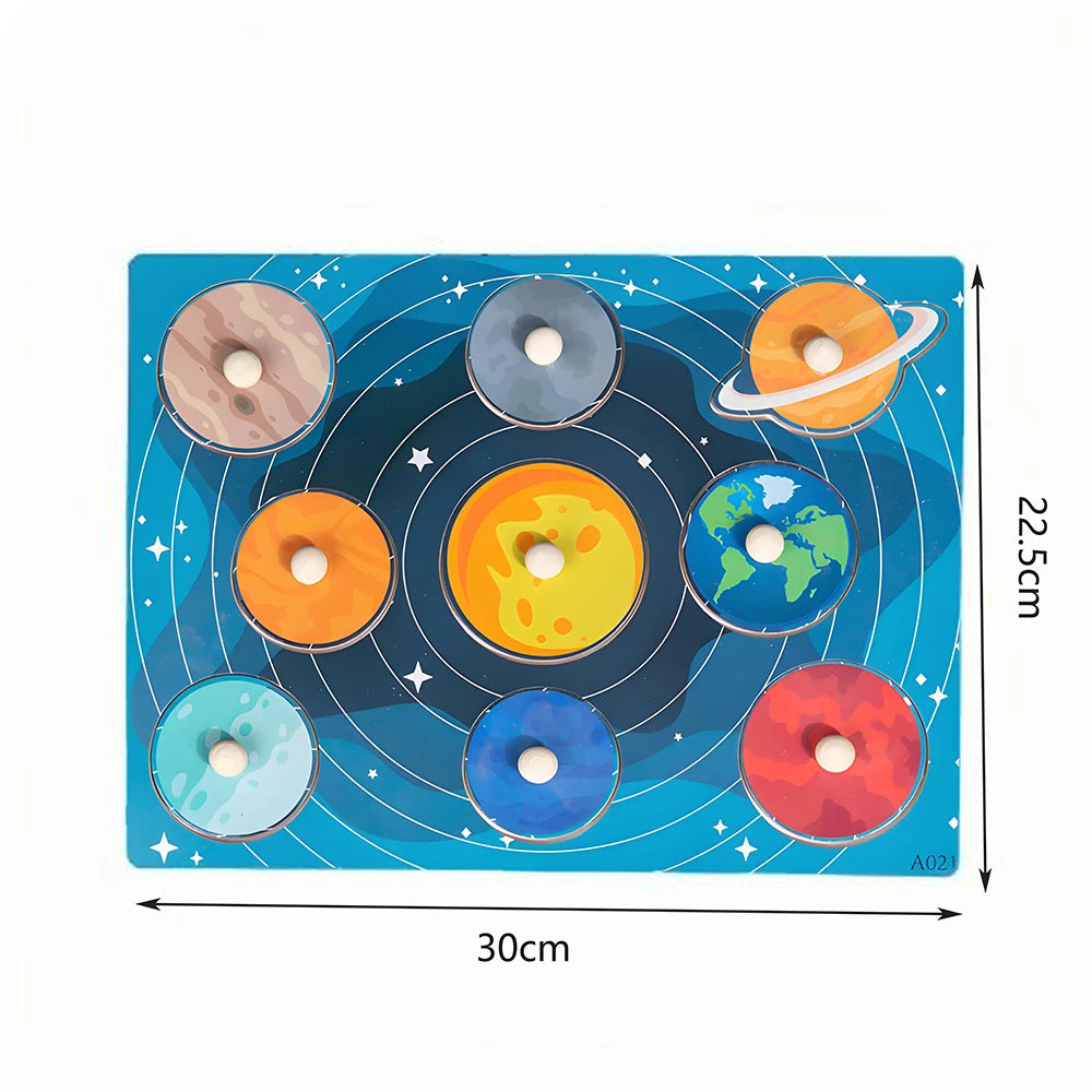 Children Wooden Puzzle Montessori Toys For Baby 1 to 2 3 Years Old Kids Hand Grab Board Educational Learning Matching Games