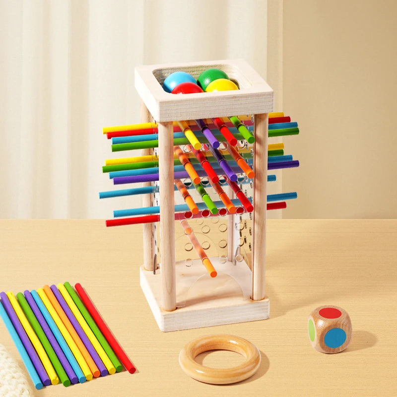Baby Montessori Sensory Fine Motor Skills Toy Color Cognitive Learning Counting Sticks Game Educational Kids Balance Wooden Toys