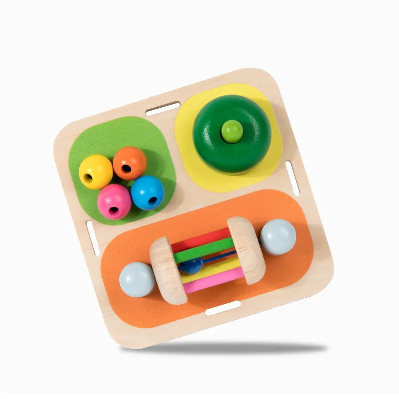 Montessori Busy Board Accessories Wooden Toy Combination Matching Doorbell Gear Graphics Educational Toy Education Trainig Toy