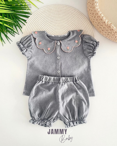Baby Brode Embroidered Shirt And Shorts Set - Soft Eco-Friendly Fabric - Suitable For Delicate Skin