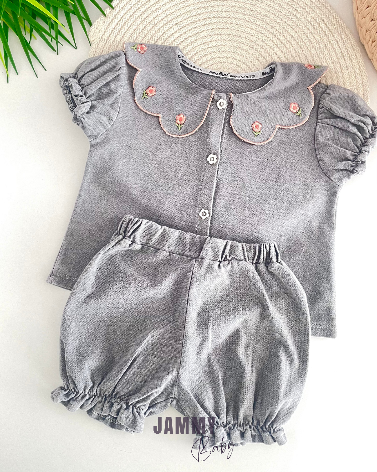 Baby Brode Embroidered Shirt And Shorts Set - Soft Eco-Friendly Fabric - Suitable For Delicate Skin