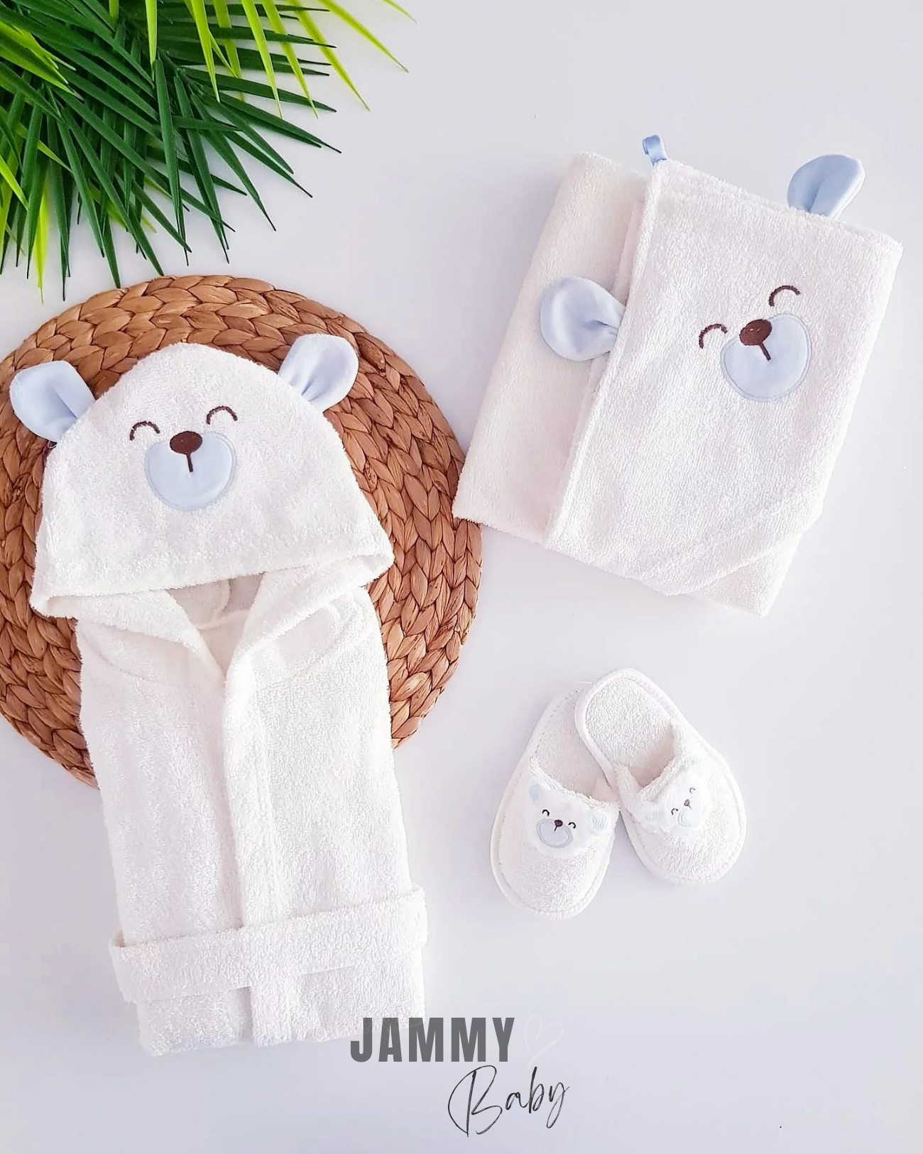 Baby Dog 3 Parça Bornoz Seti-MAVİ