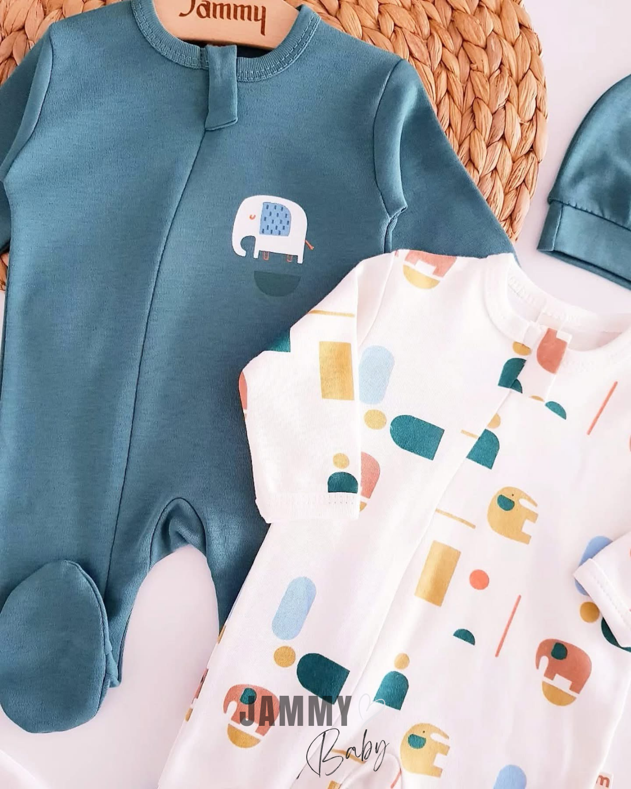 Ensemble 2 pièces pour bébé éléphant-VERT
