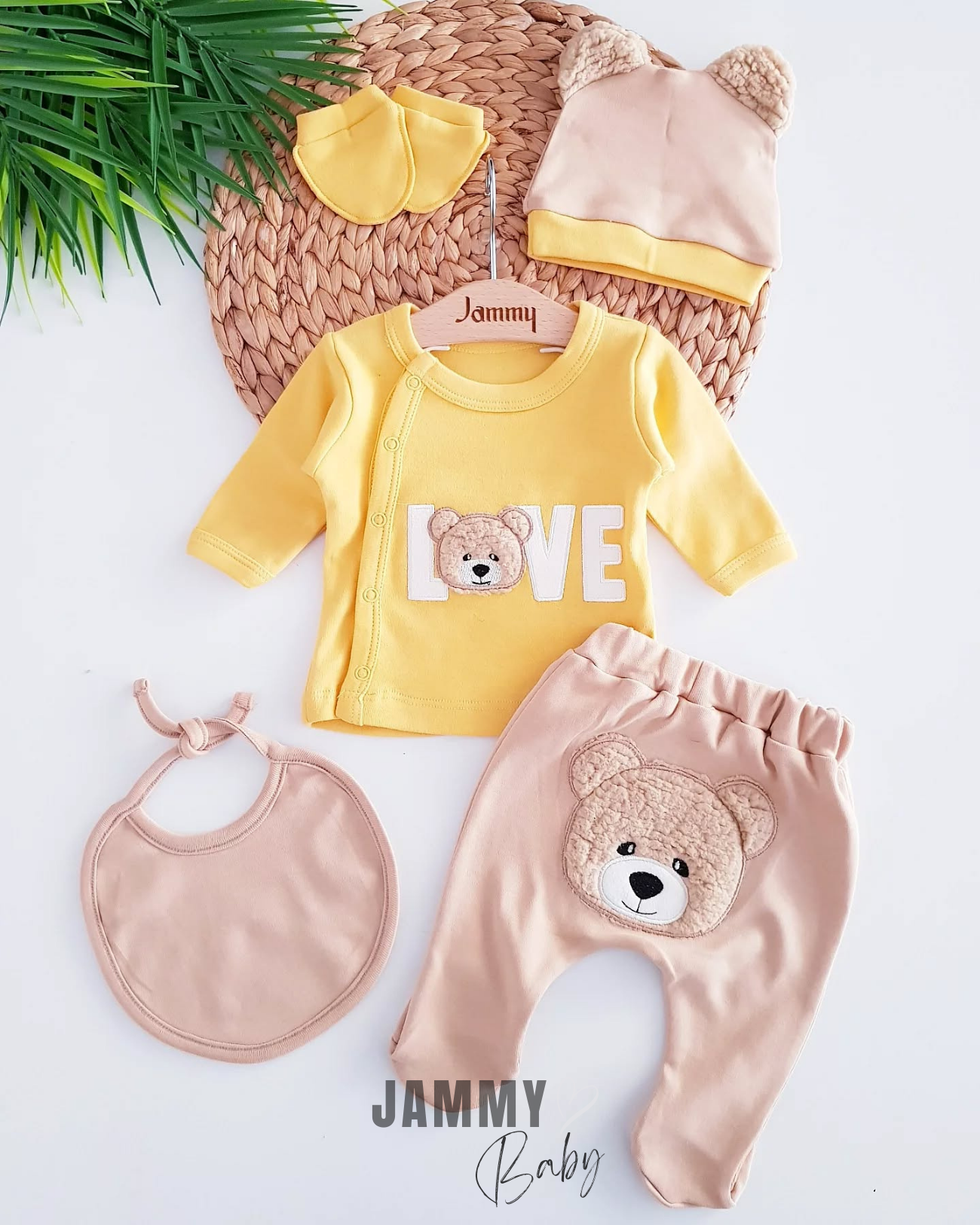 Bear Love 5 Piece Newborn Set-YELLOW
