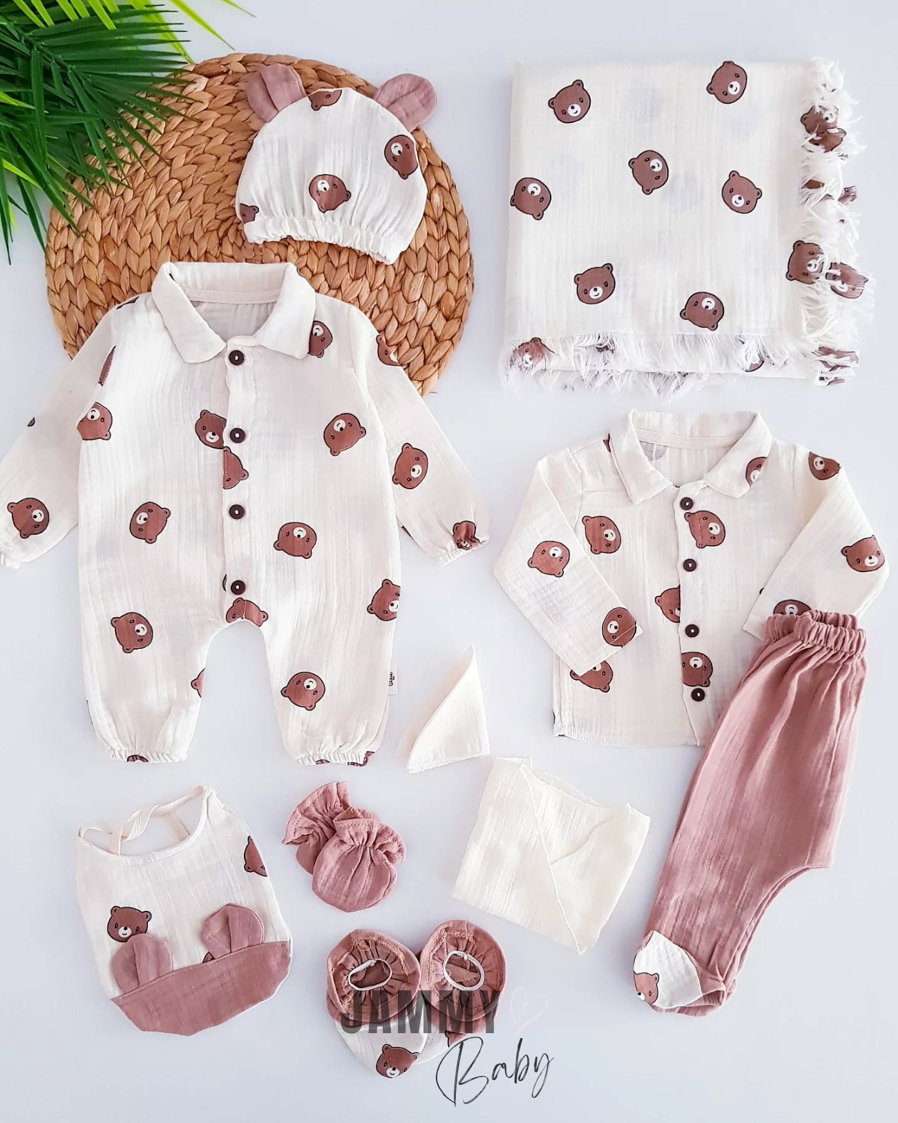Bear's Organic Muslin 10 Piece Newborn Set-CREAM