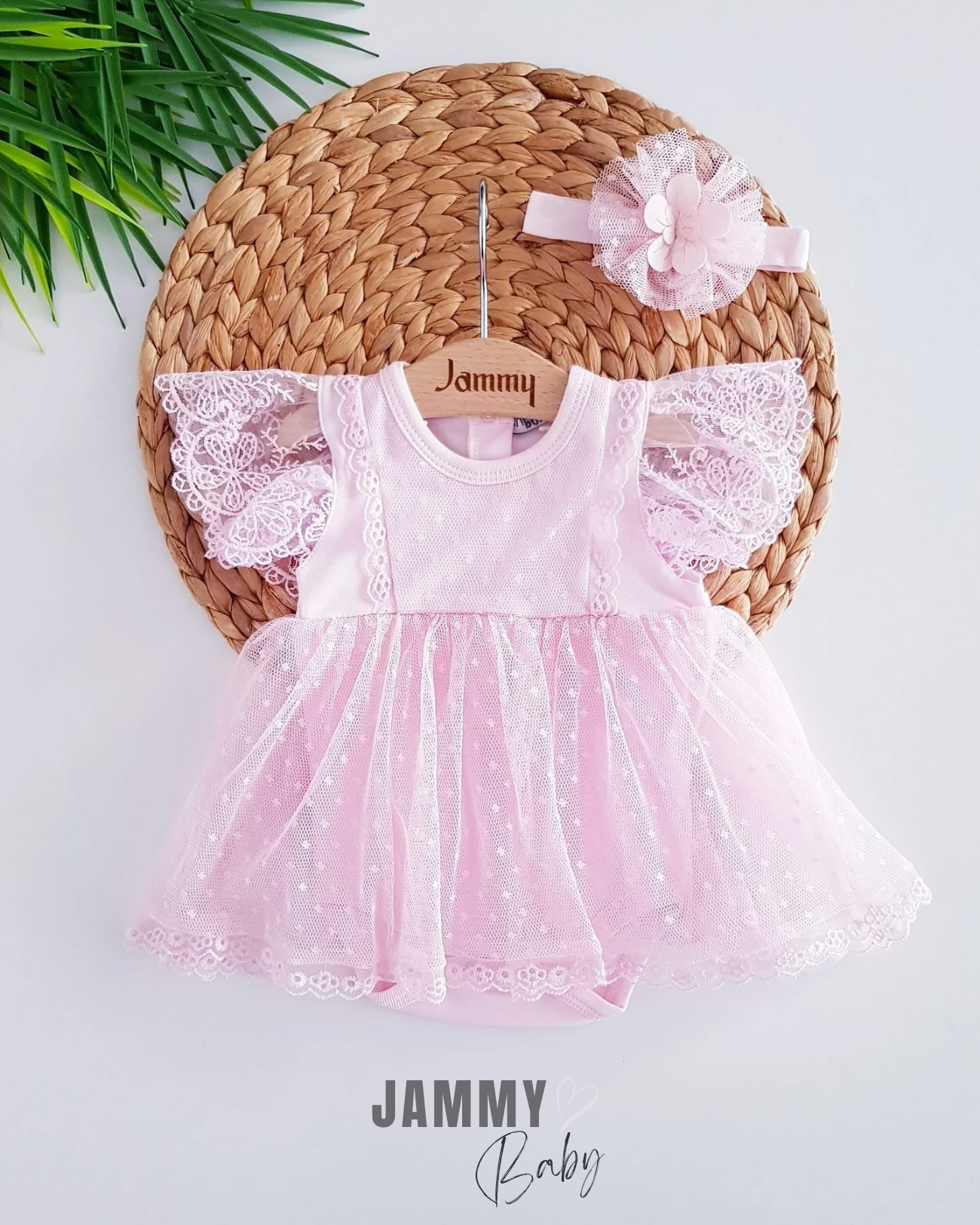Bellaqıo Tül Bandana Elbise Takımı-PEMBE